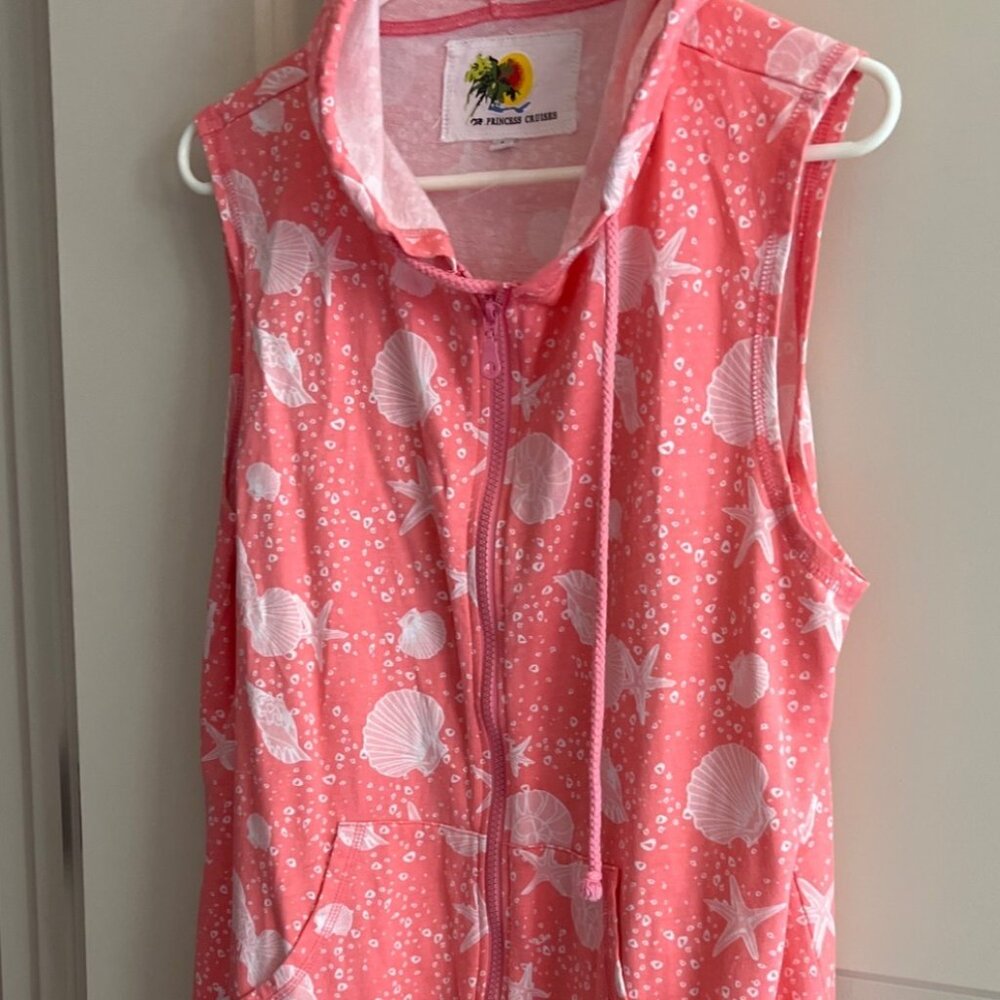 PRINCESS CRUISES coral pink hoodie swim cover Women L